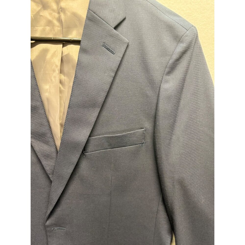 Haggar H26 Navy Tailored Fit Suit Jacket 36R Mens Blazer Polyester Blend - Picture 2 of 13